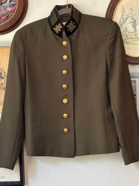 Mondi Jackets & Blazers - Vintage Army Green Wool Jacket